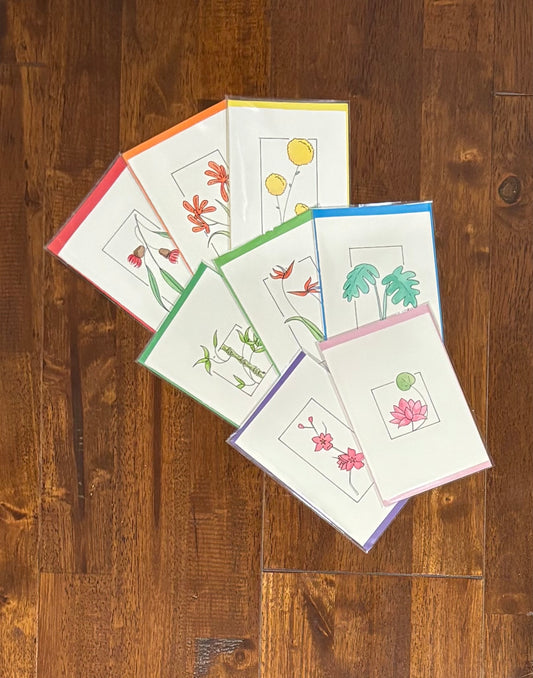Set of 8 Flora Cards
